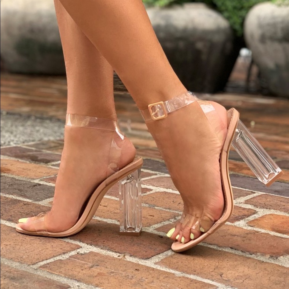 FashionNova Clear strappy heels